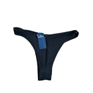 Hollister Black Ribbed Bikini Cheeky Bottoms Size S